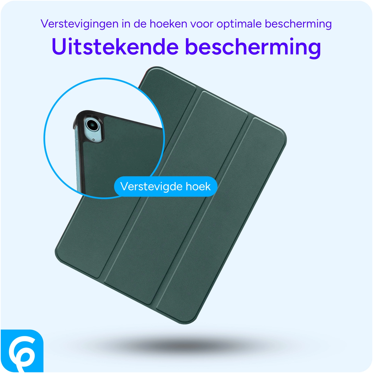 Apple iPad 11 (2025) / 10.9 (2022) Hoes Tri-Fold Book Case Groen afbeelding 2