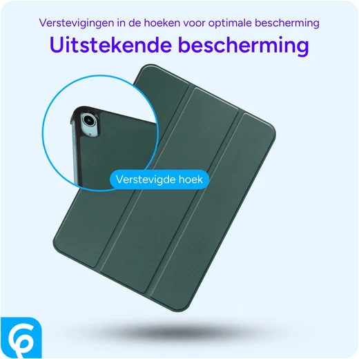 Apple iPad 11 (2025) / 10.9 (2022) Hoes Tri-Fold Book Case Groen afbeelding 2