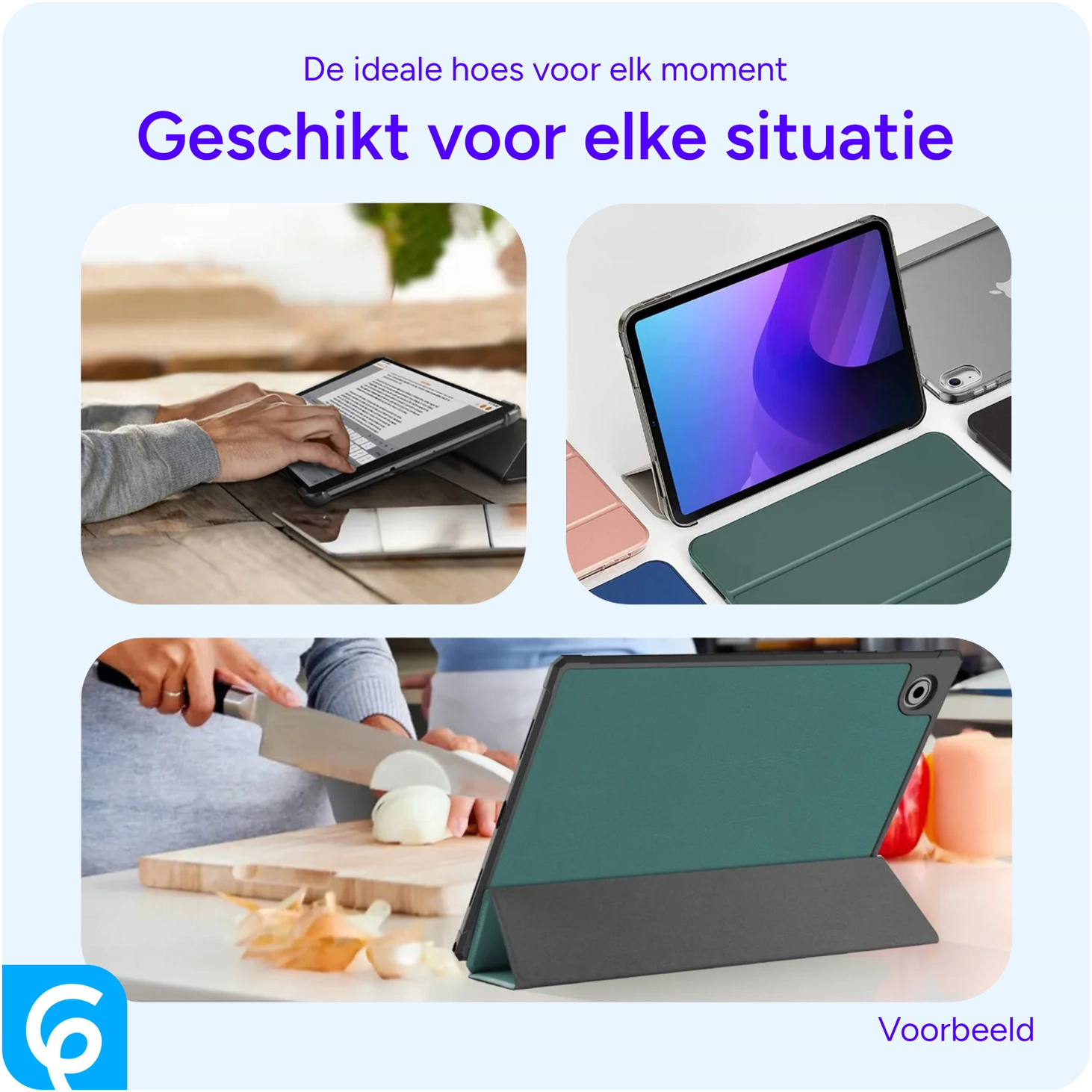 Apple iPad 11 (2025) / 10.9 (2022) Hoes Tri-Fold Book Case Groen afbeelding 6