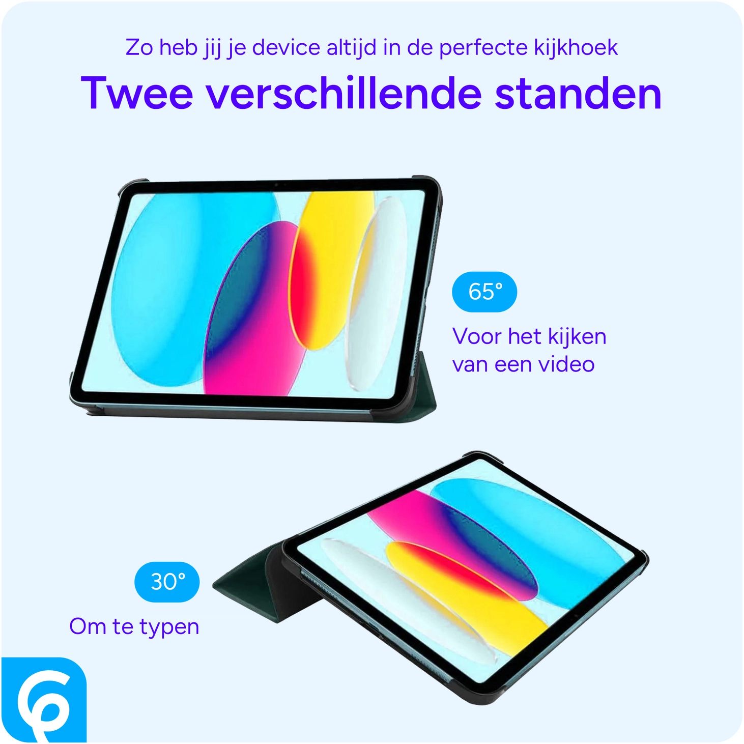 Apple iPad 11 (2025) / 10.9 (2022) Hoes Tri-Fold Book Case Groen afbeelding 9