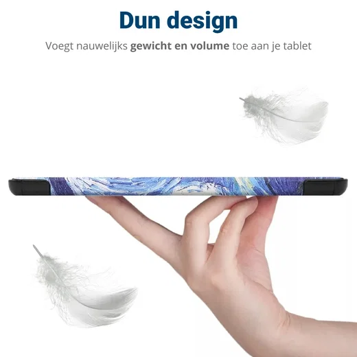 Apple iPad 11 (2025) / 10.9 (2022) Hoes Tri-Fold Book Case Sterrennacht Print afbeelding 5