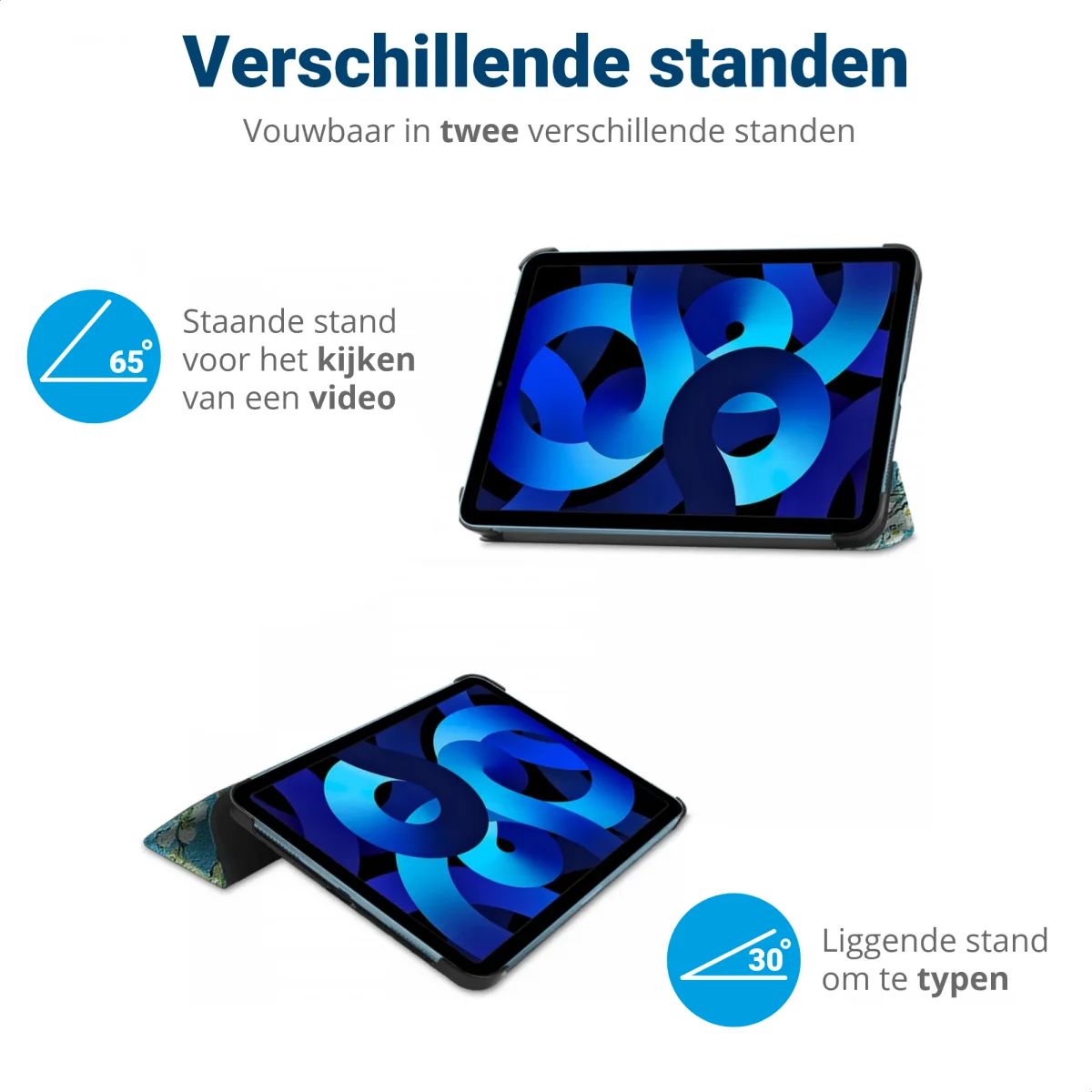 Apple iPad 11 (2025) / 10.9 (2022) Hoes Tri-Fold Book Case Blossom Print afbeelding 6