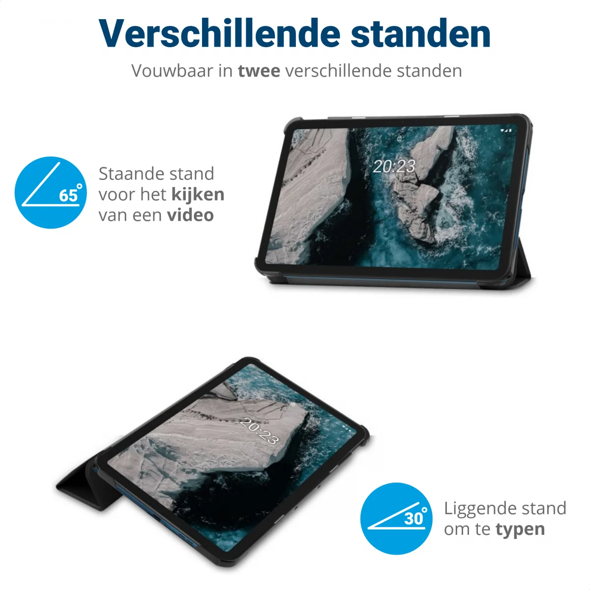 Apple iPad 11 (2025) / 10.9 (2022) Hoes Tri-Fold Book Case Touch Print afbeelding 6