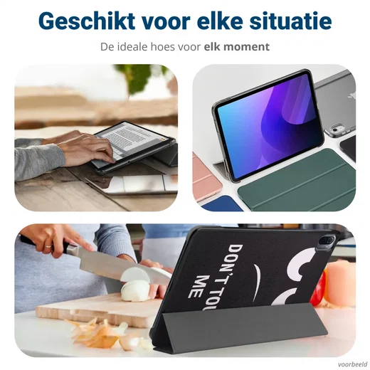 Apple iPad 11 (2025) / 10.9 (2022) Hoes Tri-Fold Book Case Touch Print afbeelding 10