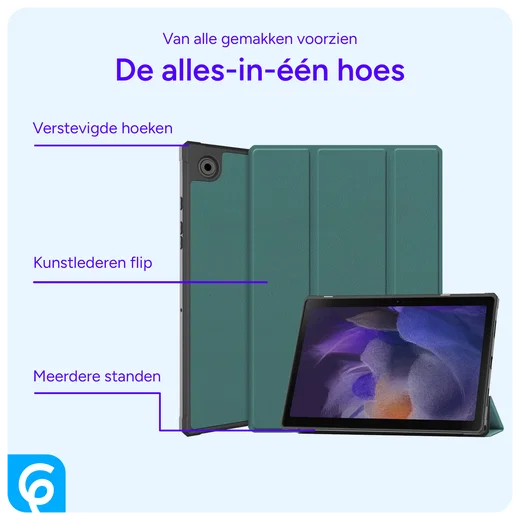 Samsung Galaxy Tab A8 Hoes Tri-Fold Book Case Groen afbeelding 5