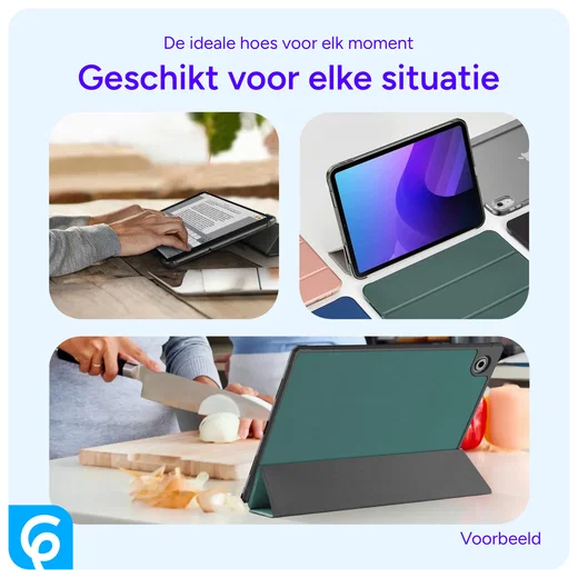 Samsung Galaxy Tab A8 Hoes Tri-Fold Book Case Groen afbeelding 6