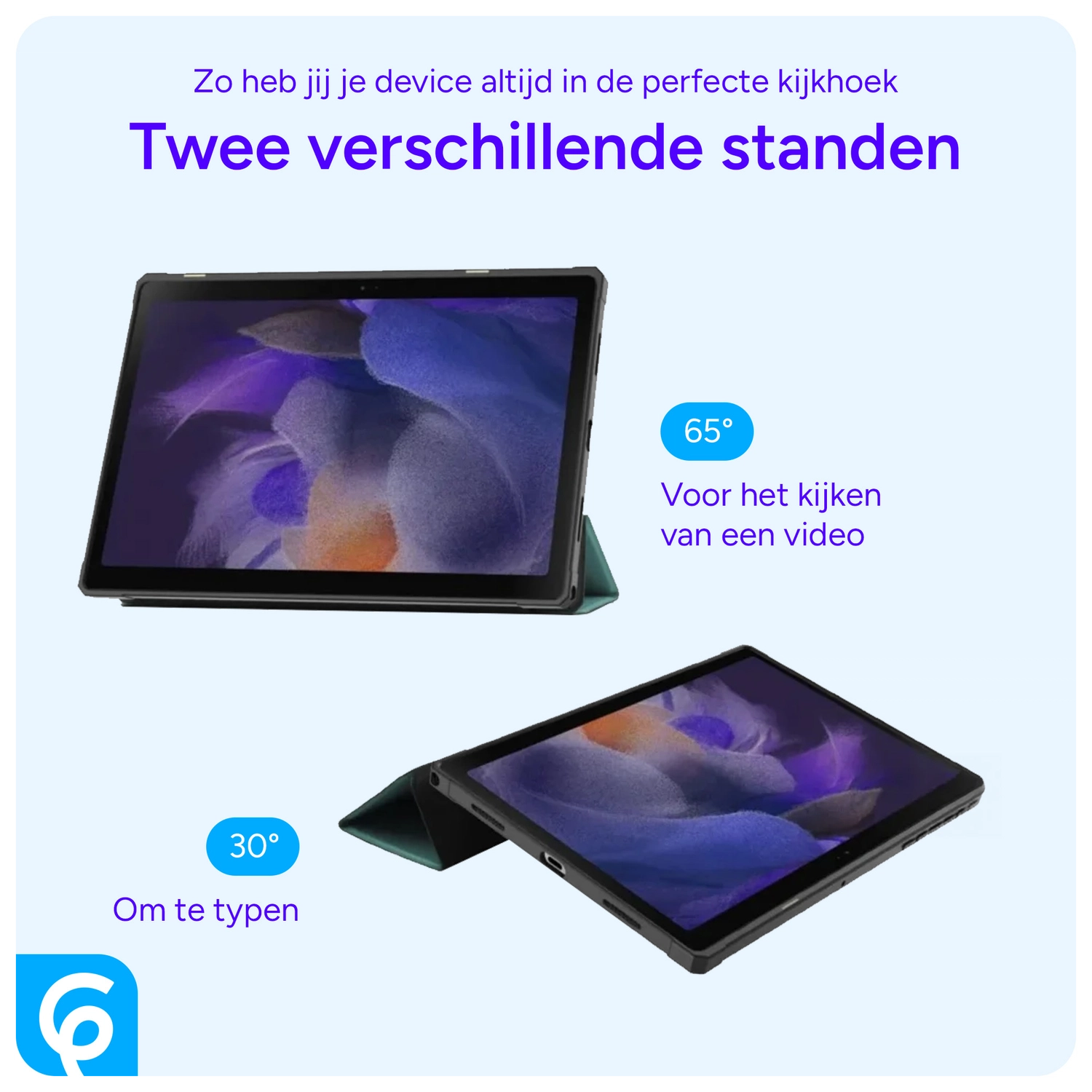 Samsung Galaxy Tab A8 Hoes Tri-Fold Book Case Groen afbeelding 8