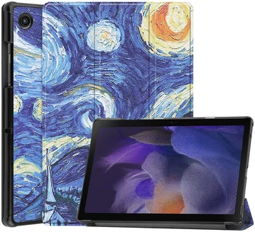 Samsung Galaxy Tab A8 Hoes Tri-Fold Book Case Sterrennacht