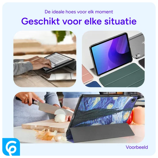 Samsung Galaxy Tab A8 Hoes Tri-Fold Book Case Sterrennacht afbeelding 5