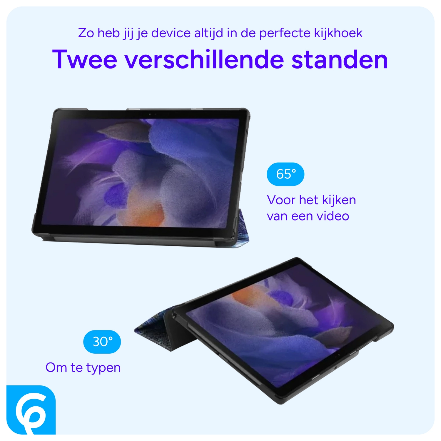 Samsung Galaxy Tab A8 Hoes Tri-Fold Book Case Sterrennacht afbeelding 6