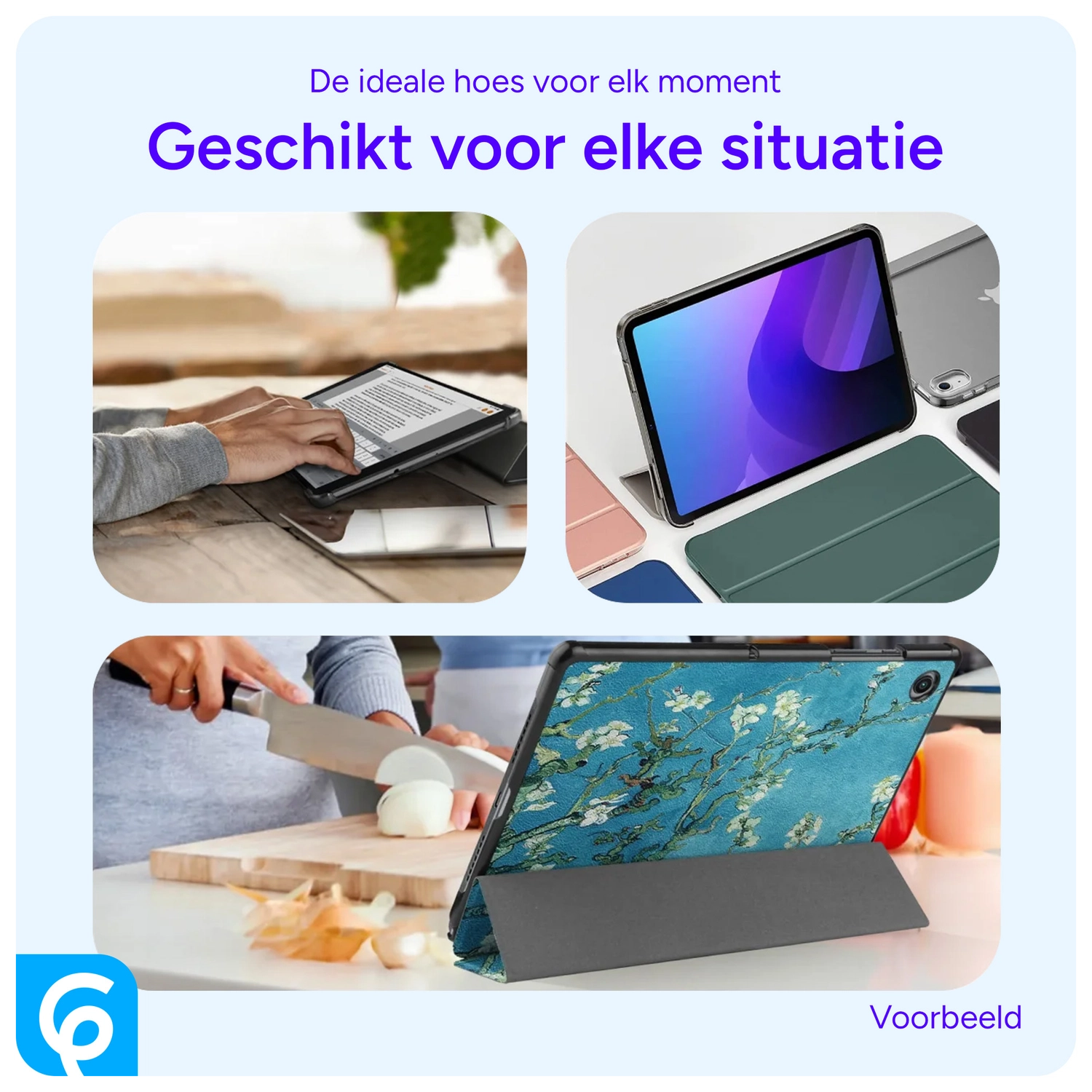 Samsung Galaxy Tab A8 Hoes Tri-Fold Book Case Blossom afbeelding 9