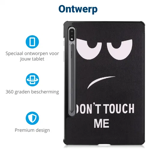 Samsung Galaxy Tab S9 Hoes Tri-Fold Book Case met Standaard Touch Print afbeelding 3