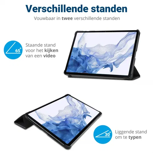 Samsung Galaxy Tab S9 Hoes Tri-Fold Book Case met Standaard Touch Print afbeelding 5