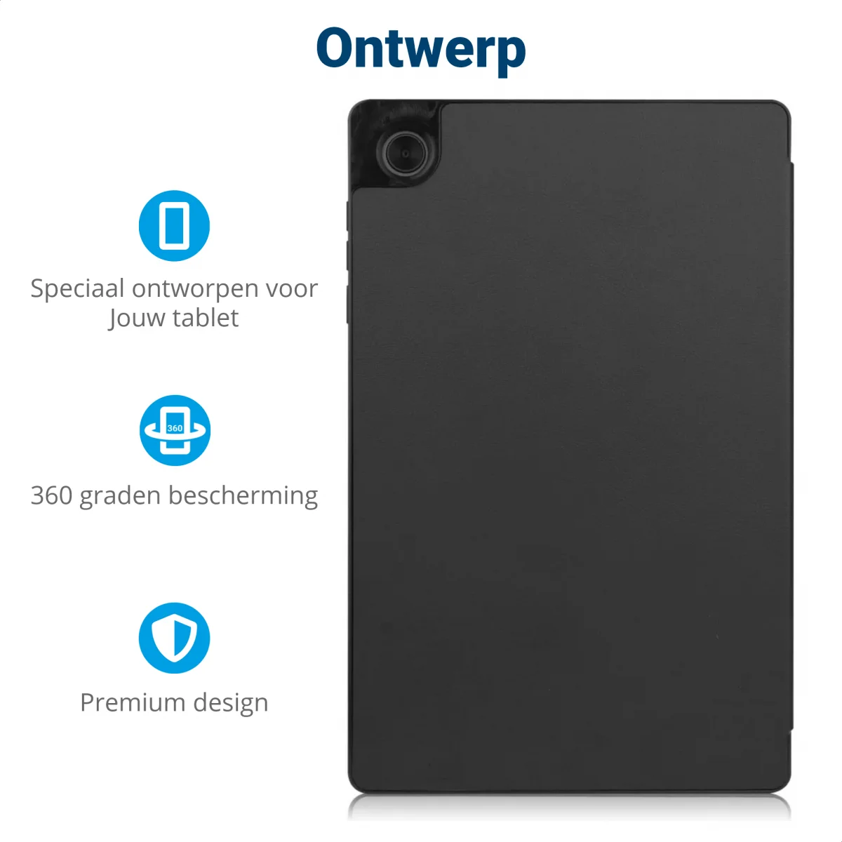 Lenovo Tab M10 HD Gen 2 Hoes Tri-Fold Book Case met Standaard Zwart afbeelding 3