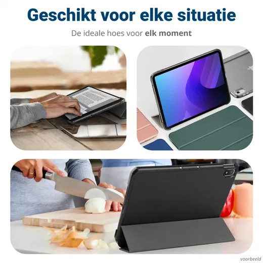 Lenovo Tab M10 HD Gen 2 Hoes Tri-Fold Book Case met Standaard Zwart afbeelding 8