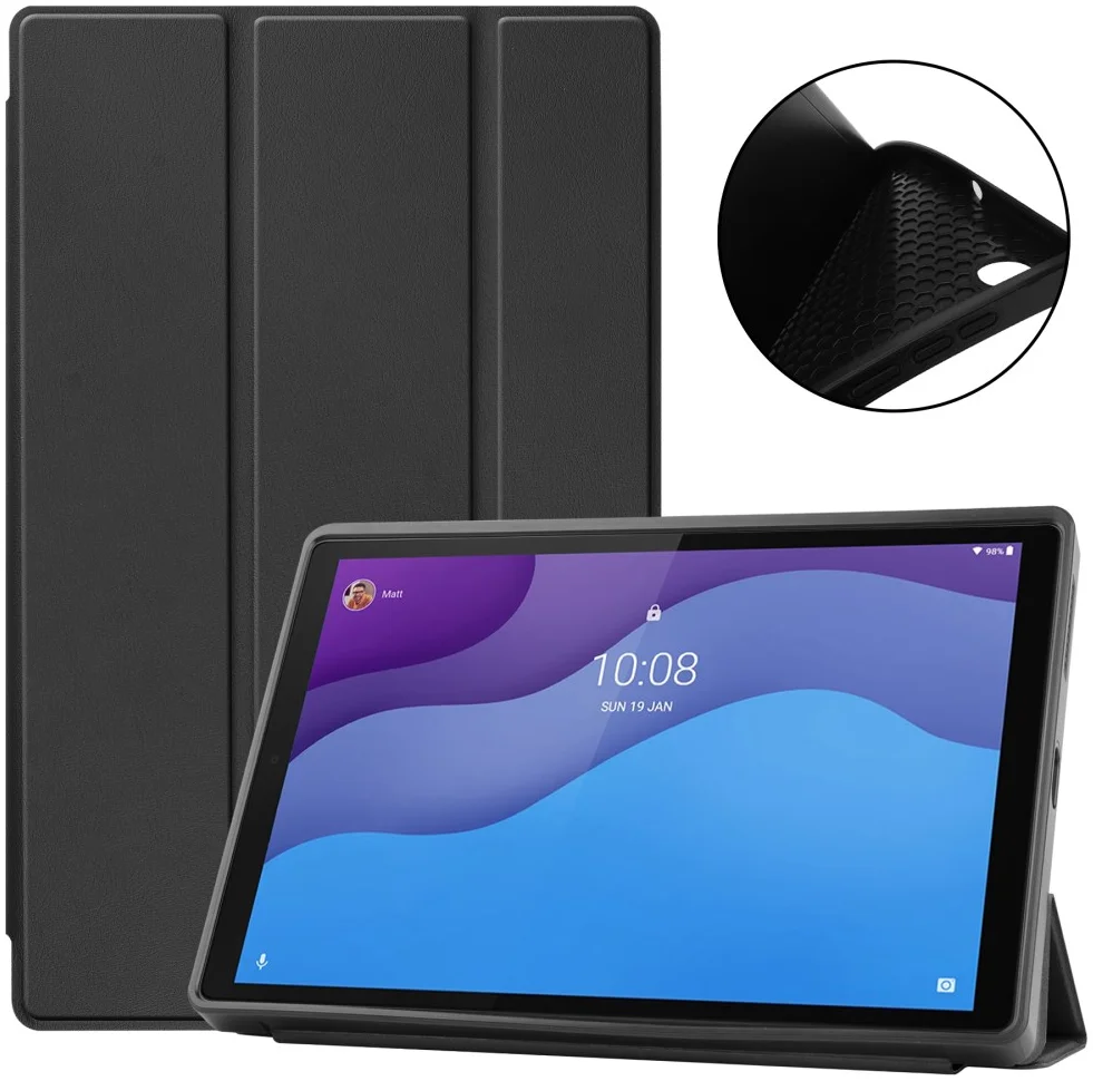 Lenovo Tab M10 HD Gen 2 Hoes Tri-Fold Book Case met Standaard Zwart afbeelding 10
