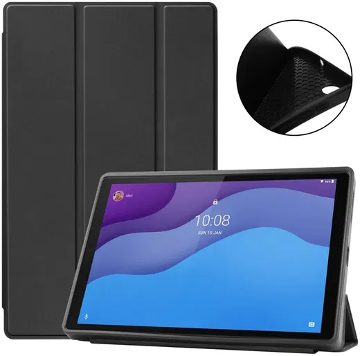 Lenovo Tab M10 HD Gen 2 Hoes Tri-Fold Book Case met Standaard Zwart afbeelding 10