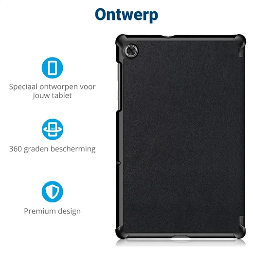 Lenovo Tab M10 Plus / FHD Plus Hoes Tri-Fold Book Case Standaard Zwart afbeelding 3