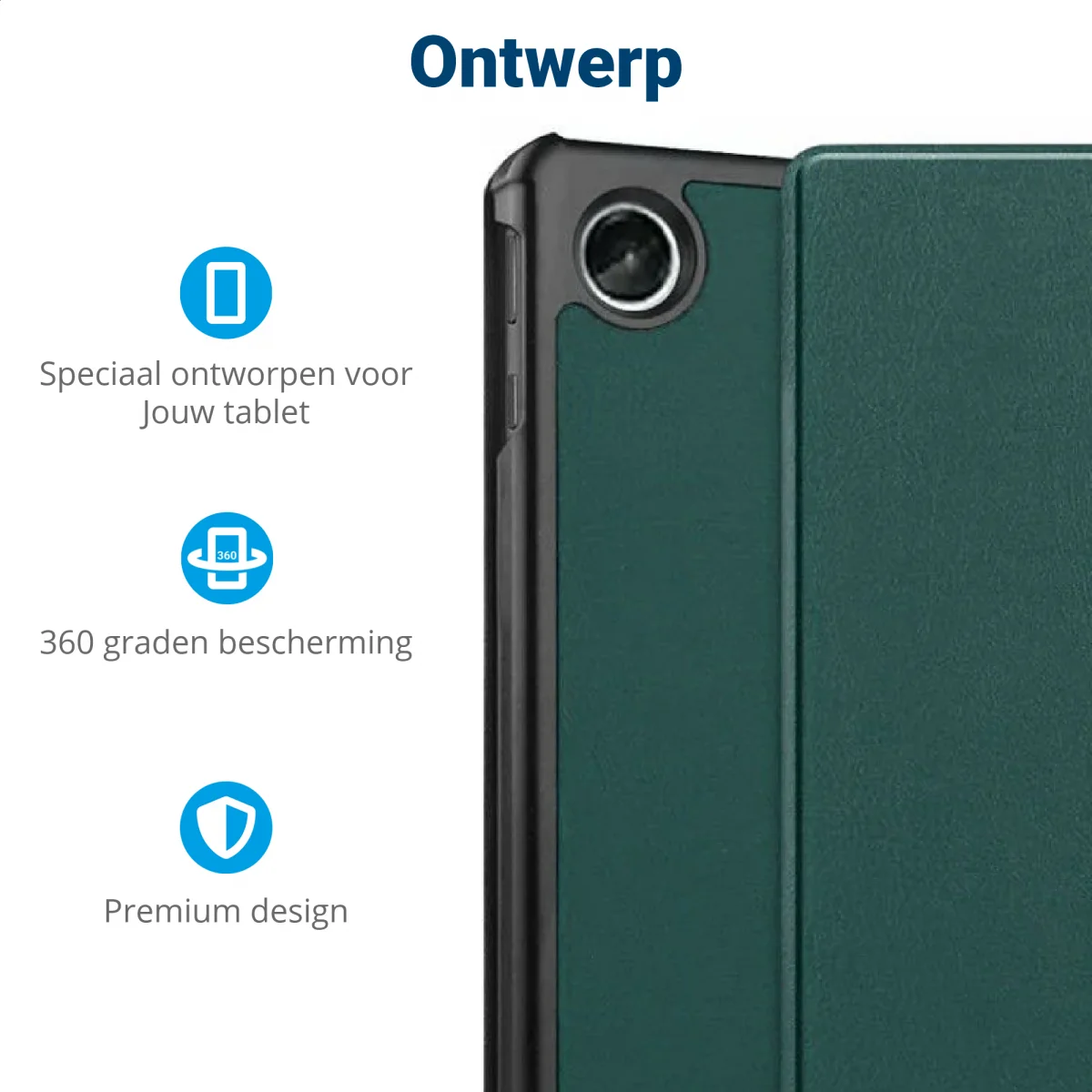 Lenovo Tab M10 Plus Gen 3 Hoes Tri-Fold Book Case Groen afbeelding 3