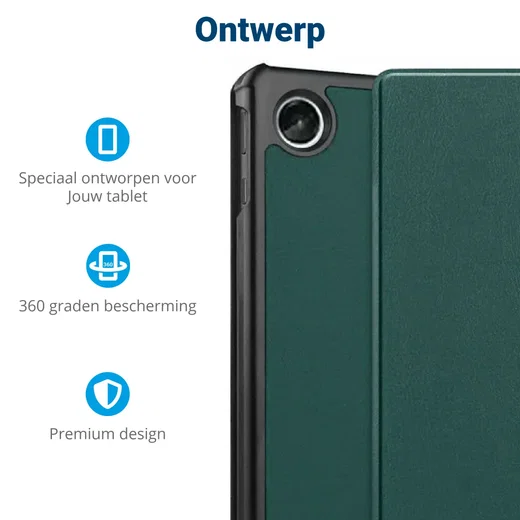 Lenovo Tab M10 Plus Gen 3 Hoes Tri-Fold Book Case Groen afbeelding 3