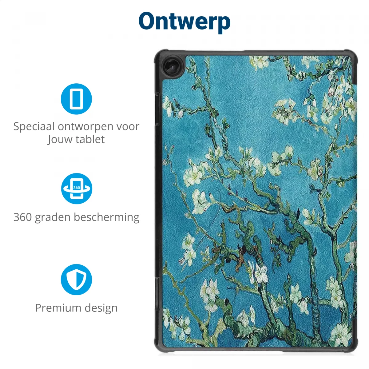 Lenovo Tab M10 Plus Gen 3 Hoes Tri-Fold Book Case Blossom afbeelding 3