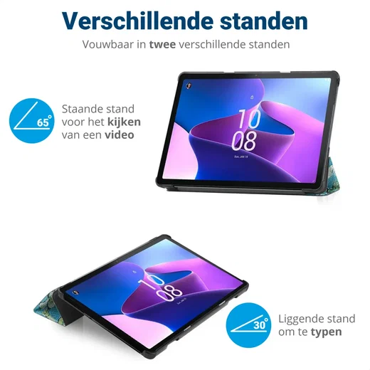 Lenovo Tab M10 Plus Gen 3 Hoes Tri-Fold Book Case Blossom afbeelding 6