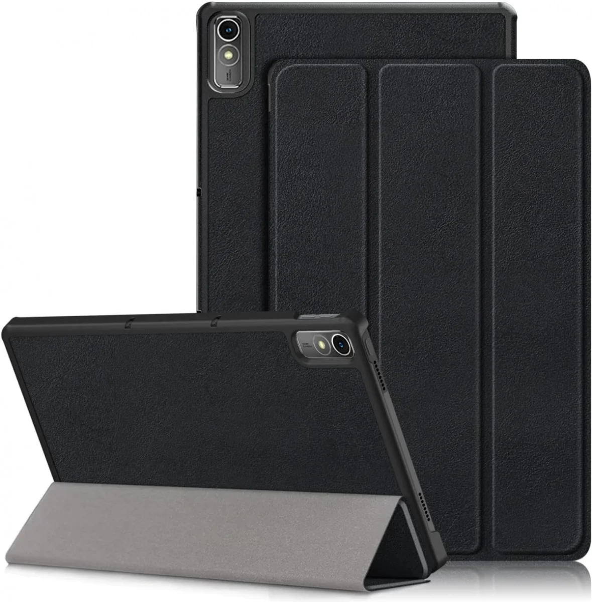 Lenovo Tab P11 Gen 2 Hoes Tri-Fold Book Case met Standaard Zwart afbeelding 1