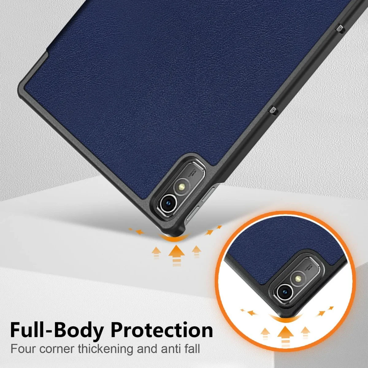 Lenovo Tab P11 Gen 2 Hoes Tri-Fold Book Case met Standaard Blauw afbeelding 4