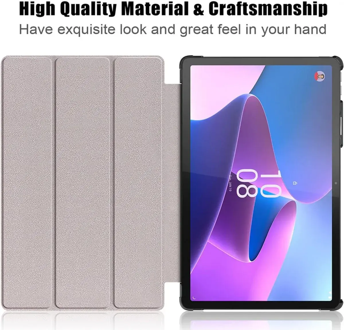 Lenovo Tab P11 Pro Gen 2 Hoes Tri-Fold Book Case met Standaard Zwart afbeelding 5