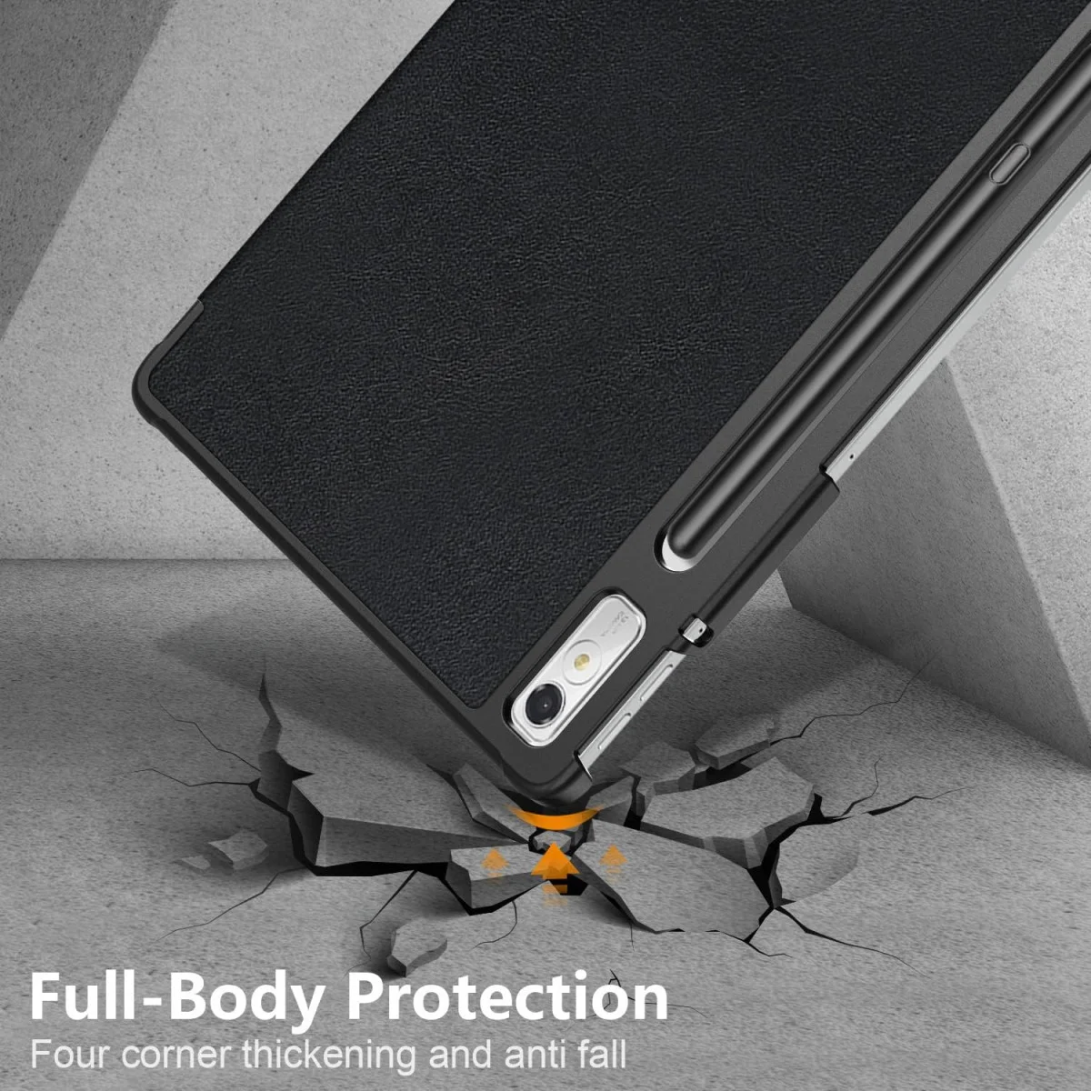 Lenovo Tab P11 Pro Gen 2 Hoes Tri-Fold Book Case met Standaard Zwart afbeelding 6