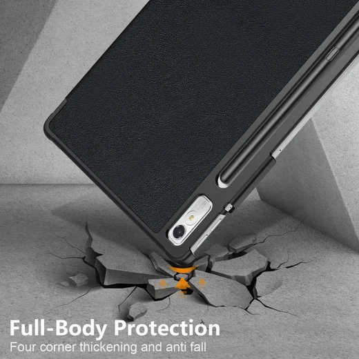 Lenovo Tab P11 Pro Gen 2 Hoes Tri-Fold Book Case met Standaard Zwart afbeelding 6