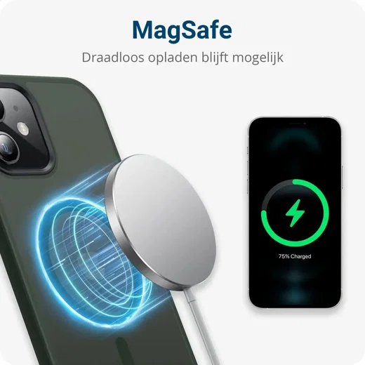 Apple iPhone 11 Hoesje met MagSafe Back Cover Matte Donkergroen afbeelding 4