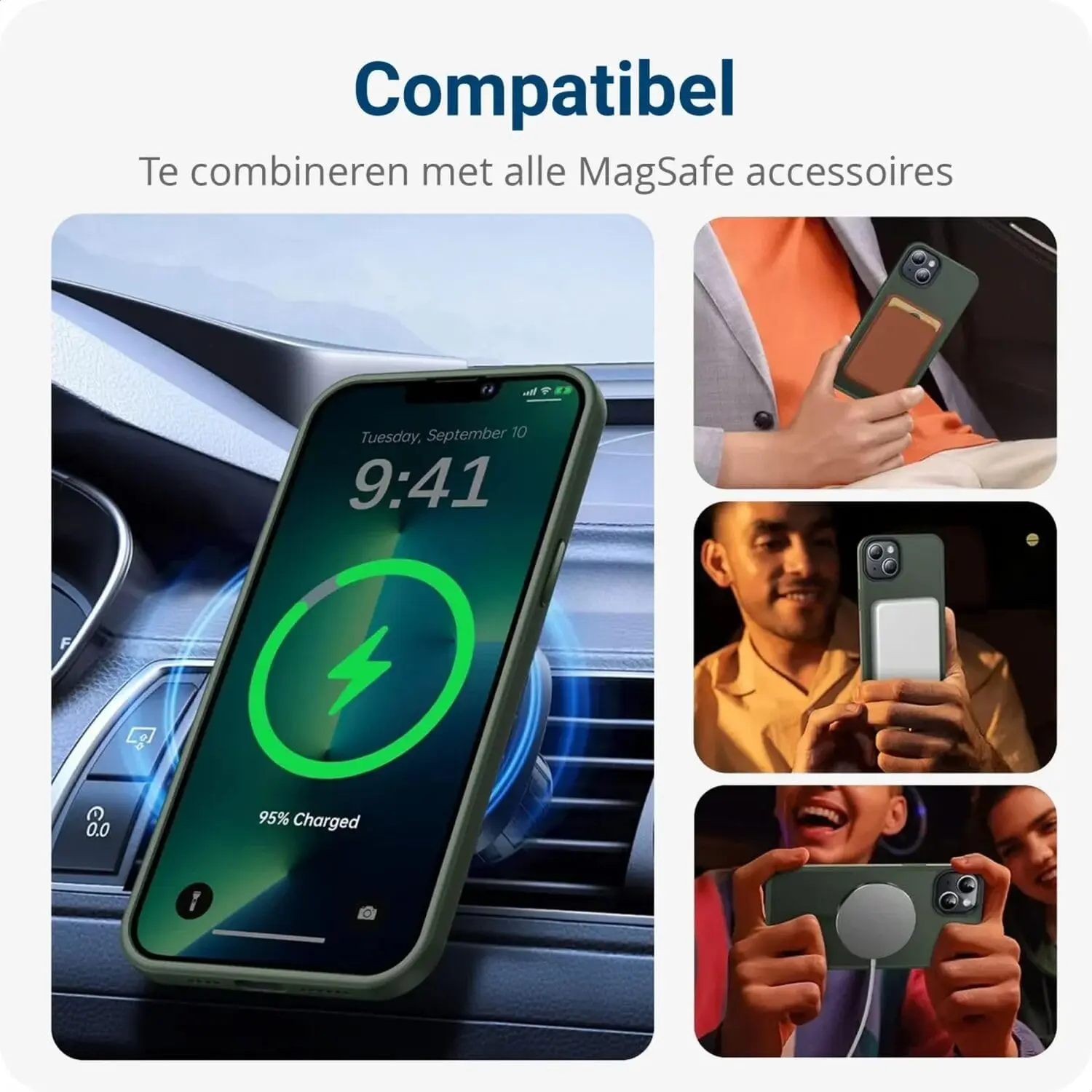 Apple iPhone 11 Hoesje met MagSafe Back Cover Matte Donkergroen afbeelding 9