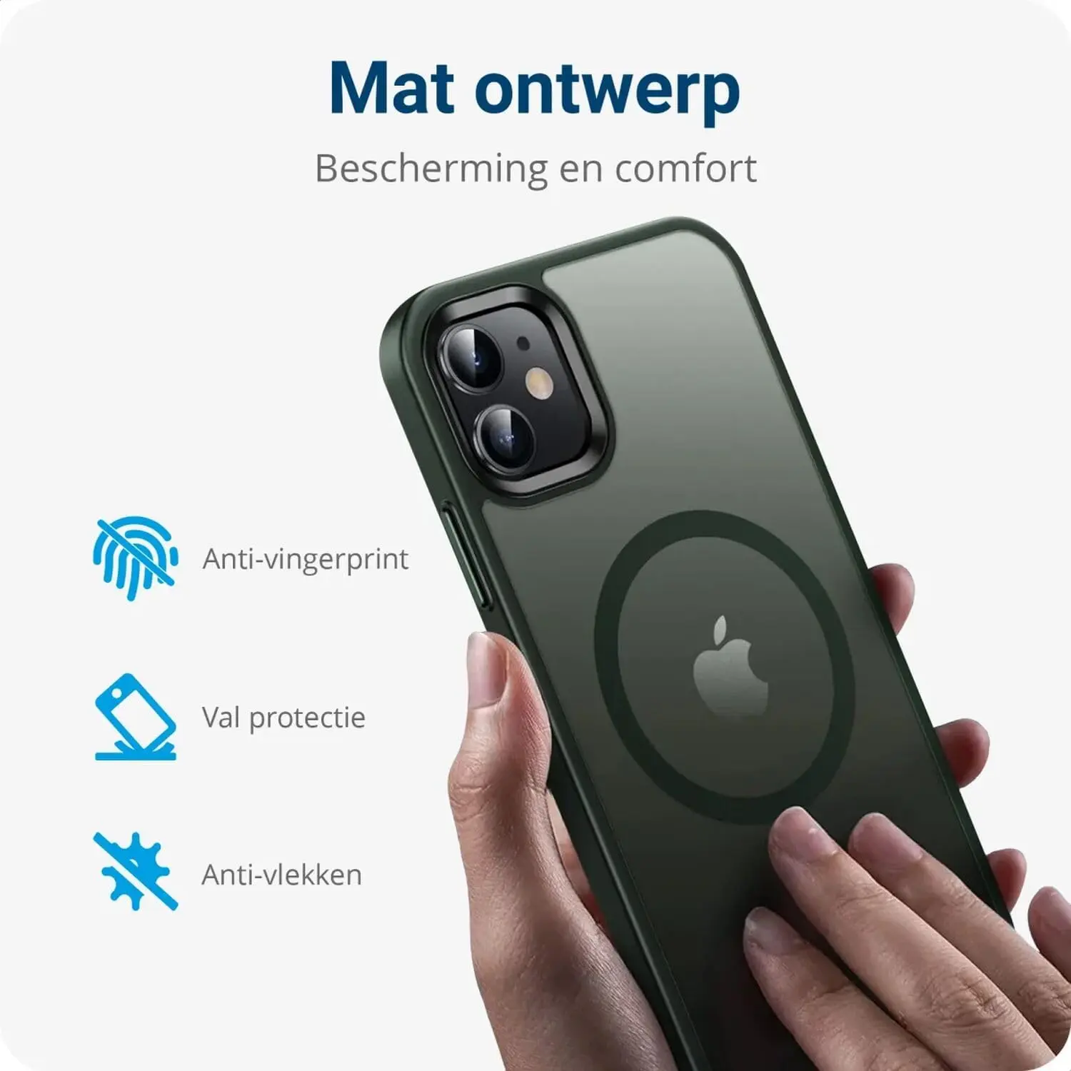 Apple iPhone 11 Hoesje met MagSafe Back Cover Matte Donkergroen afbeelding 7