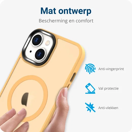 Apple iPhone 12 / 12 Pro Hoesje met MagSafe Matte Back Cover Oranje afbeelding 7