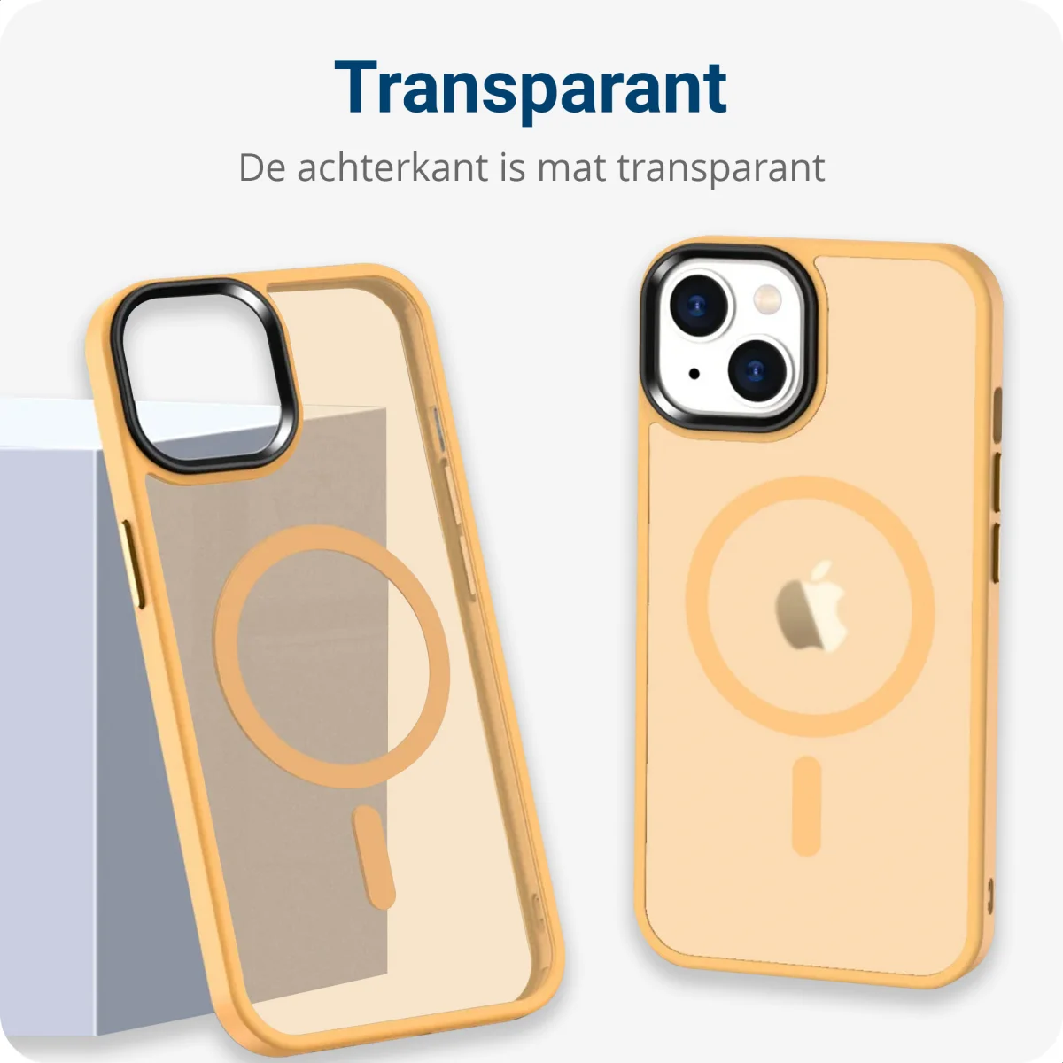 Apple iPhone 12 / 12 Pro Hoesje met MagSafe Matte Back Cover Oranje afbeelding 10