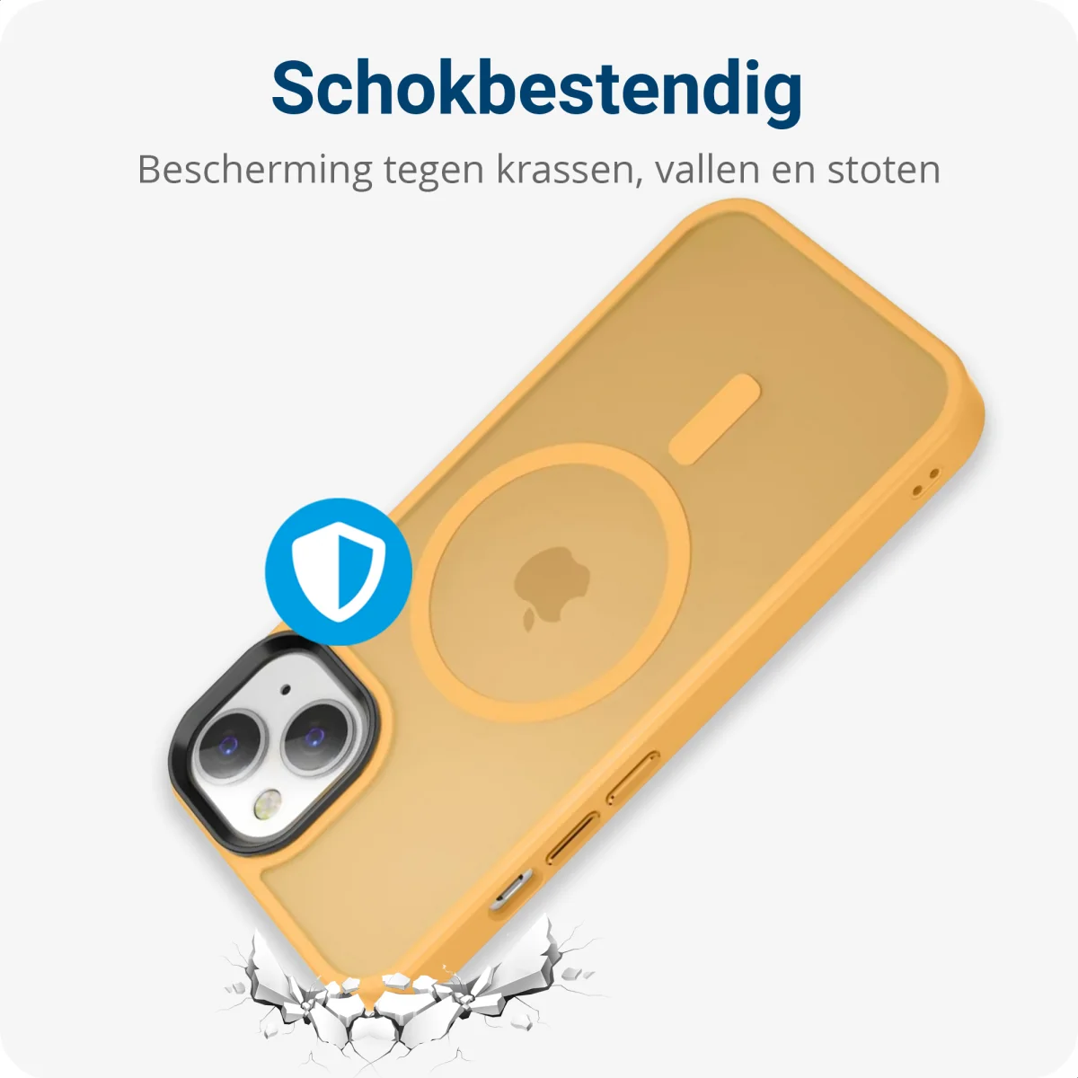 Apple iPhone 12 / 12 Pro Hoesje met MagSafe Matte Back Cover Oranje afbeelding 4