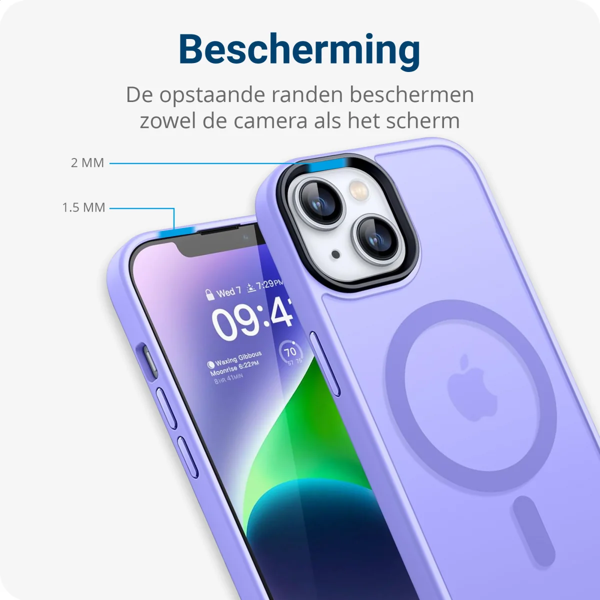 Apple iPhone 12 / 12 Pro Hoesje met MagSafe Matte Back Cover Lila afbeelding 9