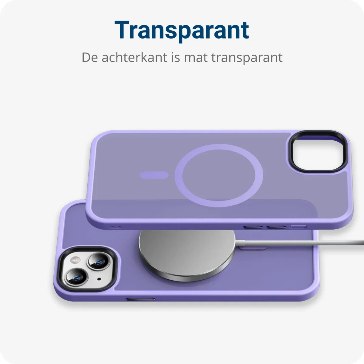Apple iPhone 12 / 12 Pro Hoesje met MagSafe Matte Back Cover Lila afbeelding 10