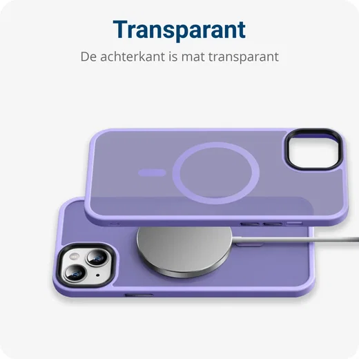 Apple iPhone 12 / 12 Pro Hoesje met MagSafe Matte Back Cover Lila afbeelding 10