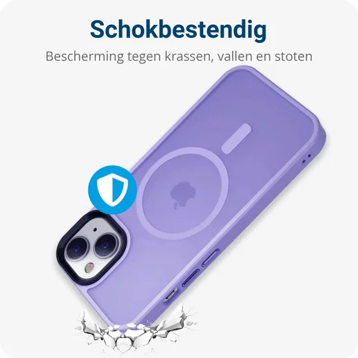 Apple iPhone 12 / 12 Pro Hoesje met MagSafe Matte Back Cover Lila afbeelding 4
