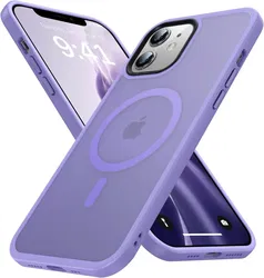 Apple iPhone 12 / 12 Pro Hoesje met MagSafe Matte Back Cover Lila afbeelding