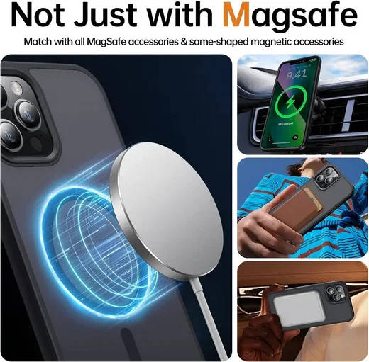 Apple iPhone 12 Pro Max Hoesje MagSafe Back Cover Matte Oranje afbeelding 4