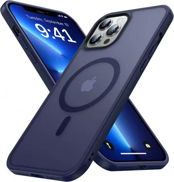 Apple iPhone 12 Pro Max Hoesje MagSafe Back Cover Matte Donkerblauw