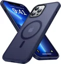 Apple iPhone 12 Pro Max Hoesje MagSafe Back Cover Matte Donkerblauw