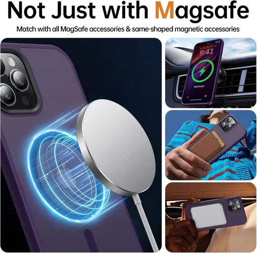 Apple iPhone 12 Pro Max Hoesje MagSafe Back Cover Matte Paars afbeelding 4