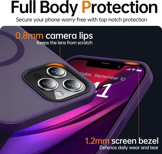 Apple iPhone 12 Pro Max Hoesje MagSafe Back Cover Matte Paars afbeelding 7