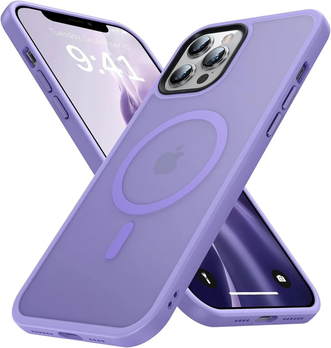 Apple iPhone 12 Pro Max Hoesje MagSafe Back Cover Matte Lila afbeelding 1