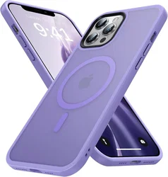 Apple iPhone 12 Pro Max Hoesje MagSafe Back Cover Matte Lila afbeelding