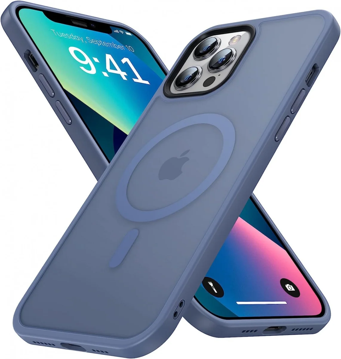 Apple iPhone 12 Pro Max Hoesje MagSafe Back Cover Matte Blauw afbeelding 1